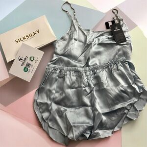 NWT SilkSilky Pure Silk Sleepwear Set
